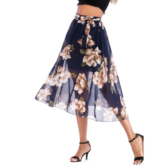 Floral Chiffon Skirt - Picture 6 of 8